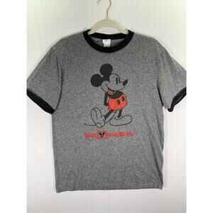 Mickey Mouse Gray Ringer Shirt Size Medium